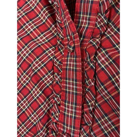 St Johns Bay Red Plaid Tartan Button Up Shirt Top Preppy Tailored Holiday Large - Picture 4 of 12